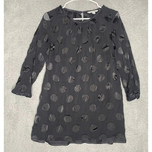 Boden womens black polka dot long sleeve blouse career contemporary keyhole 10L